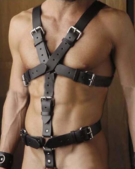 SM men's sexy leather jacket